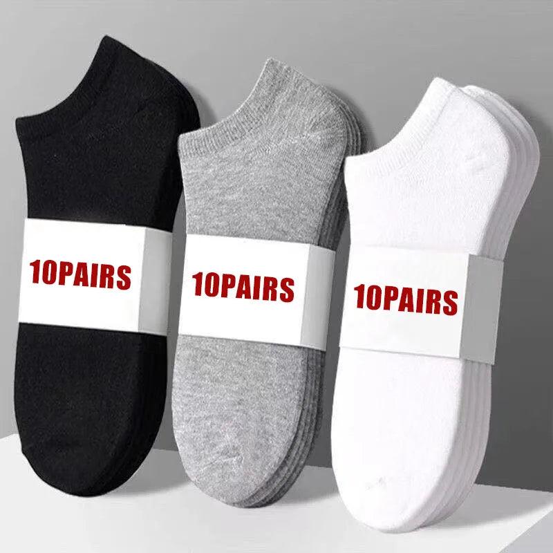 10 Pares/meias masculinas tecido fino respirável ,macio, poliéster algodão