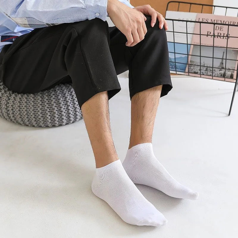 10 Pares/meias masculinas tecido fino respirável ,macio, poliéster algodão